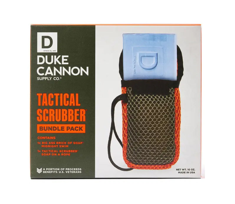 Duke Cannon Midnight Swim Tactical Bundle + Tactical Scrubber - New