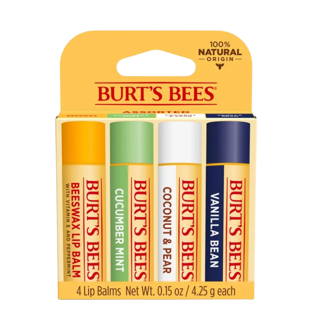 BURT'S BEES Super Sampler Lip Balm 4-Pack - New