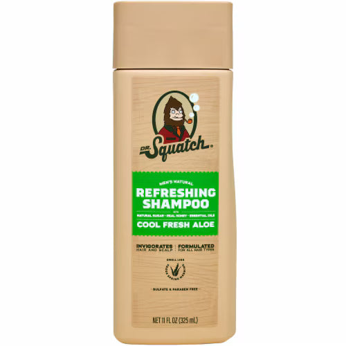 DR. SQUATCH Men's Natural Shampoo Cool Fresh Aloe 11oz - New