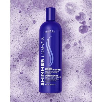 Clairol Professional Shimmer Lights Blonde Toning Shampoo 16 fl oz - Imperfect Container