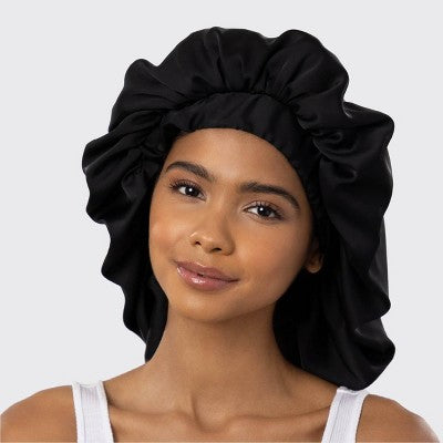 Kitsch Satin Sleep Hair Bonnet Black - Imperfect Box