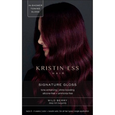 Kristin Ess Hair Dye Gloss in Wild Berry for Burgundy Hair 4 fl oz - Imperfect Box