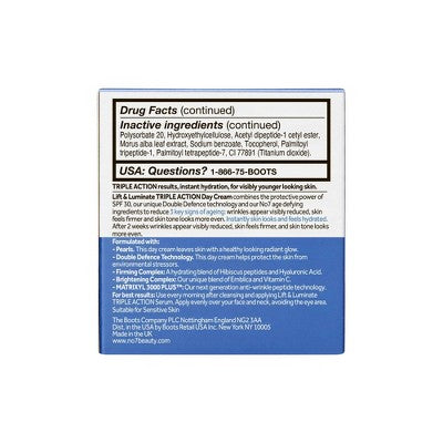 No7 Lift & Luminate Triple Action Day Cream with SPF 30 1.69 fl oz - Imperfect Box