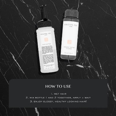 Kristin Ess Hair Dye Gloss in Chocolate Cosmo for Dark Golden Brown Hair 4 fl oz - Imperfect Box