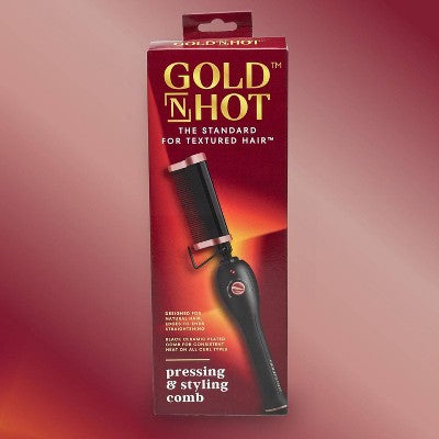 Gold N Hot Pressing and Styling Heated Straightening Brush - Imperfect Box