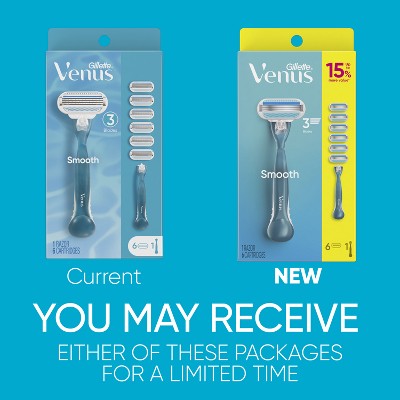 Venus Smooth Value Pack Razor Handle + 6 Blade Refills - Imperfect Box