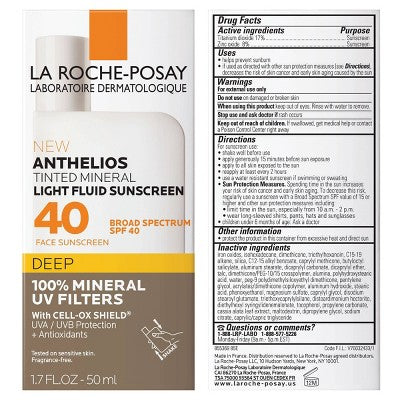 La Roche Posay Anthelios 40 Tinted Mineral Light-Fluid Sunscreen 1.7 fl oz - Imperfect Box