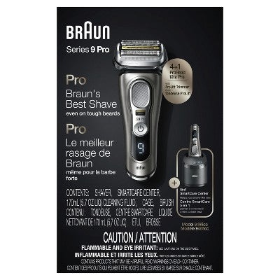 Braun Series 9-9465cc Pro Electric Foil Shaver with ProLift Beard Trimmer; Clean; Charge SmartCare Center - Imperfect Box