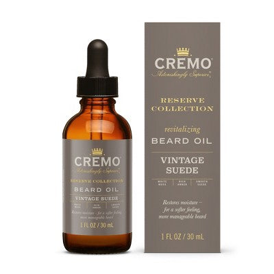 Cremo Beard Oil Reserve Collection Vintage Suede 1 fl oz - New