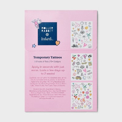 Roller Rabbit x Target Inked by Dani Temporary Tattoo Pouch 75pc - Imperfect Box