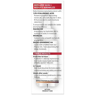 L'Oreal Paris Revitalift Derm Intensives Hyaluronic Acid Serum 1 fl oz - Imperfect Box