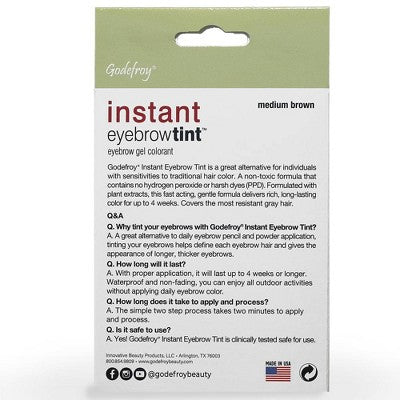 Godefroy Instant Eyebrow Tint Application Kit Medium Brown 3ct - New