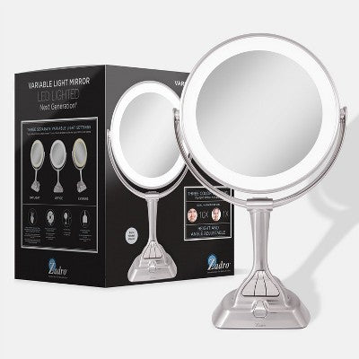 LED Variable Lighted Vanity Mirror Zadro: 10x Magnifying - Imperfect Box