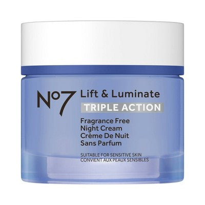 No7 Lift & Luminate Triple Action Fragrance Free Night Cream 1.69 fl oz - Imperfect Box