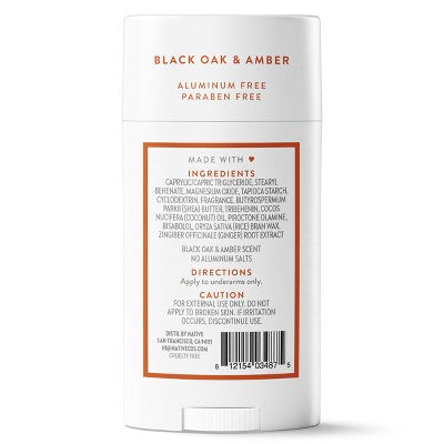 Native Solid Deodorant Black Oak & Amber 2.65oz - Imperfect Container