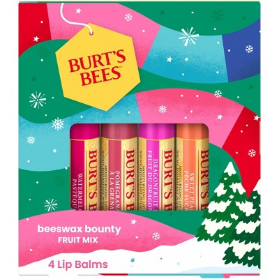 Burt's Bees Holiday Limited Edition Beeswax Bounty Lip Balm Gift Set Fruit Mix 4ct - New