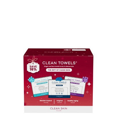 Clean Skin Club Towels Holiday Gift Set 10ct - New