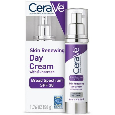 CeraVe Skin Renewing Anti-Aging Face Cream SPF 30 1.76oz - New
