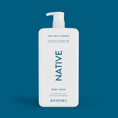 Native Body Wash Sea Salt & Cedar with Pump 36 fl oz - New