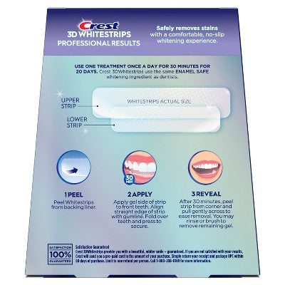Crest 3D Whitestrips Professional Whitening Kit 20 Treatments - Imperfect Box