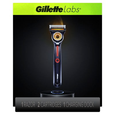 Gillette Labs Heated Razor with 2 Razor Blade Refills & Charging Dock Starter Kit 4ct - Imperfect Box