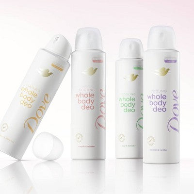 Dove Beauty Whole Body Deodorant Spray Raspberry; Rose Cooling Aluminum-Free 4oz - Imperfect Container