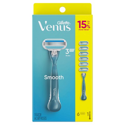 Venus Smooth Value Pack Razor Handle + 6 Blade Refills - Imperfect Box