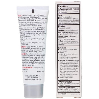 EltaMD UV Sheer Broad-Spectrum SPF 50+ Facial Sunscreen 1.7 oz - Imperfect Box