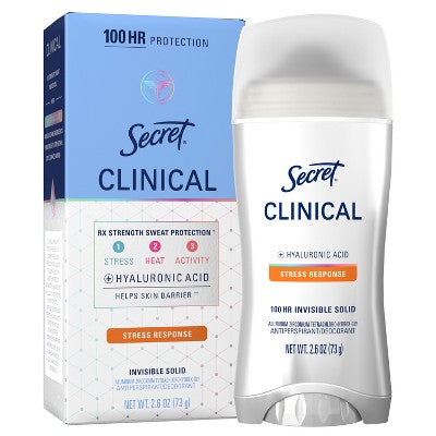 Secret Clinical Strength Invisible Solid Antiperspirant & Deodorant 2.6oz - Imperfect Box