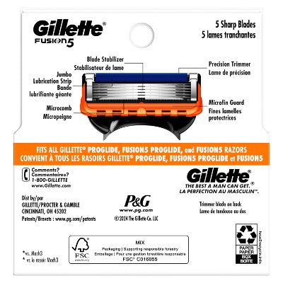 Gillette Fusion5 Men's Razor Blade Refills 4ct - Imperfect Box