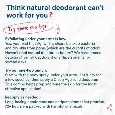 Clean Age Cedar & Sea Salt AHA Deodorant + Body Spray for Teens 4 fl oz - New