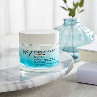 No7 HydraLuminous+ 2% Hyaluronic Acid Night Gel 1.69 fl oz - Imperfect Box