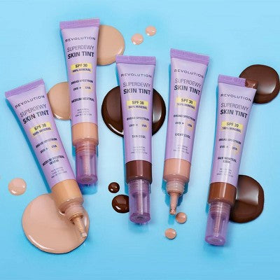 Makeup Revolution Superdewy Sundew Skin Tint SPF30 Medium Neutral 0.94oz - New