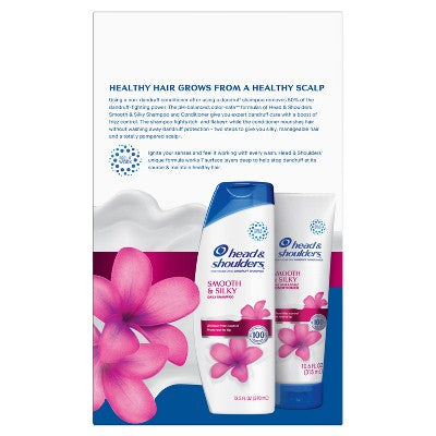 Head & Shoulders Smooth & Silky Paraben Free Shampoo and Conditioner Dual Pack 23.1 fl oz/2ct - Missing Box