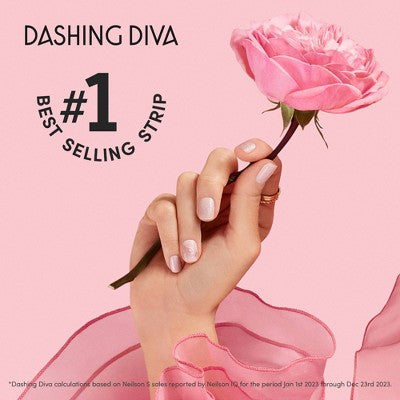Dashing Diva Glaze Semi-Cured Gel Nail Polish Strips Rosewater Glam 32ct - New