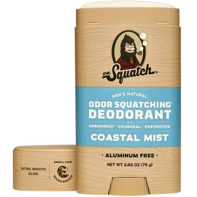 DR. SQUATCH Men's Natural Solid Deodorant Coastal Mist 2.65oz - Imperfect Container