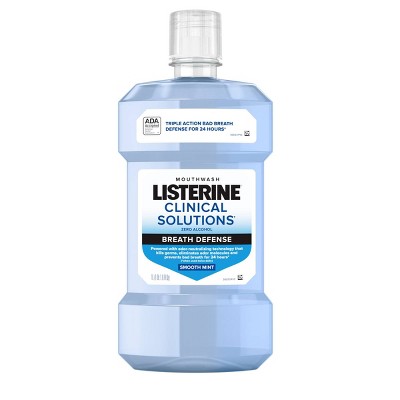 Listerine Clinical Solutions Breath Defense Mouthwash Smooth Mint 1L - New