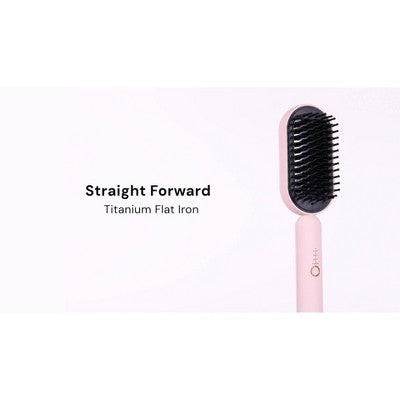 L'ange Hair Mane Pass 2-In-1 Heated Straightening Brush Blush - Imperfect Box