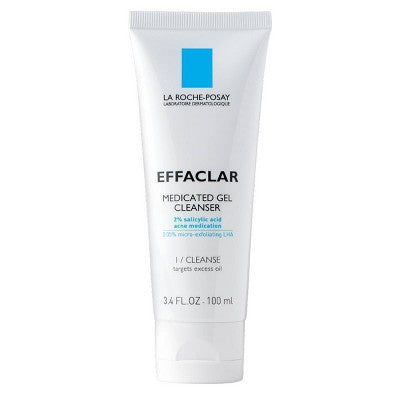La Roche Posay Effaclar Dermatological Acne Treatment 3-Step System Kit with Medicated Gel Cleanser 7.5 fl oz - Imperfect Box