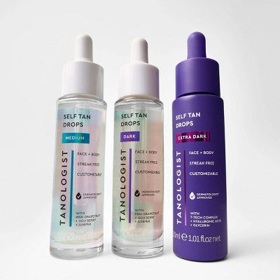 Tanologist Sunless Tanning Drops Face & Body Self Tanner Liquid Medium 1.01 fl oz - Imperfect Container
