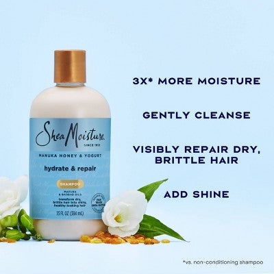 SheaMoisture Manuka Honey & Yogurt Hydrate & Repair Shampoo 13 fl oz - Imperfect Container