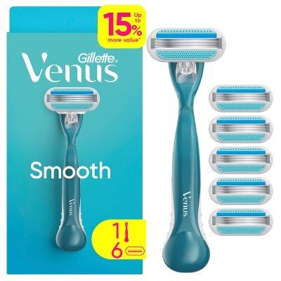 Venus Smooth Value Pack Razor Handle + 6 Blade Refills - Imperfect Box