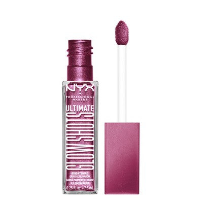 NYX Professional Makeup Ultimate Glow Shots Vitamin C Infused Liquid Eyeshadow Plum Player 0.25 fl oz - Imperfect Container