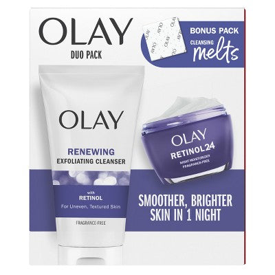 Olay Regenerist Retinol 24 + Peptide Face Wash and Moisturizer 5 fl oz/1.7oz - New
