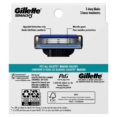 Gillette Mach3 Men's Razor Blade Refills 10ct - Imperfect Box