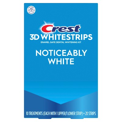 Crest 3DWhitestrips Noticeably White At-home Teeth Whitening Kit 10 Treatments - Imperfect Box