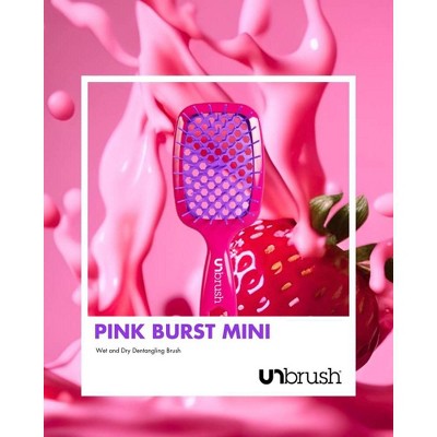 UNbrush Mini Detangling Hair Brush Neon Pink - Imperfect Box