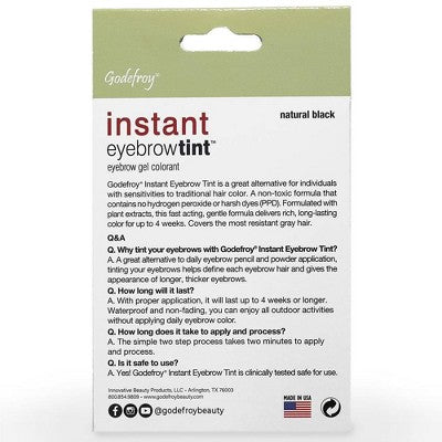 Godefroy Instant Eyebrow Tint Application Kit Natural Black 3ct - New
