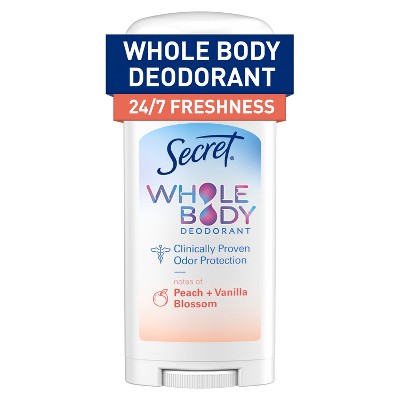 Secret Whole Body Solid Deodorant Peach & Vanilla Aluminum-Free 2.4oz - Imperfect Container
