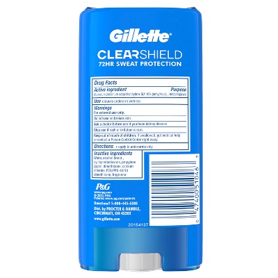 Gillette 72 Hours Sweat Protection Clear Gel Antiperspirant & Deodorant for Men Power Rush 2pk/3.8oz - New